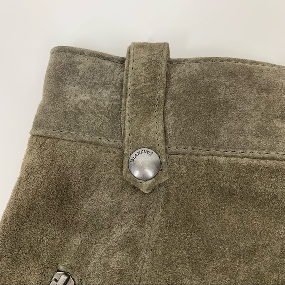 BLANK NYC Warm Gray Suede Leather Moto Style Mini Skirt Zip Up New Size 28 - Picture 5 of 16